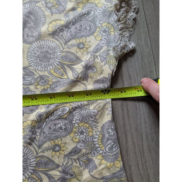secret Treasures Womens Floral Lace Trim Nightgown Size L Yellow & Gray - Picture 8 of 8